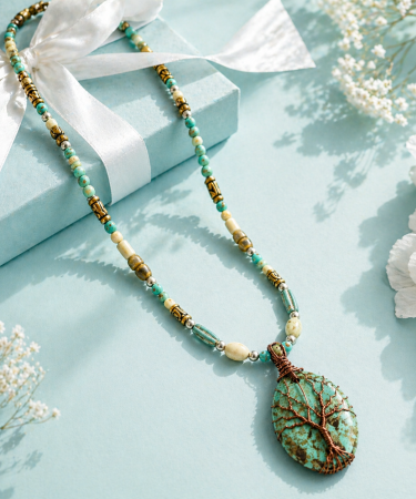 Tiffany Style AI Generated photo of a necklace